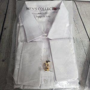 Men's Collection Dress Shirt with Gold Cufflinks